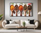 Quadro Decorativo com Moldura Tempero Cozinha para Sala de Estar, Quarto e Escritório, Hall Horizontal Quadro Decorativo com Moldura Tempero Cozinha para Sala de Estar, Quarto e Escritório, Hall Horizontal