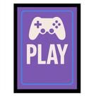 Quadro Decorativo com " PLAY " para Gamer Quarto sala Lilas