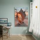 Quadro Decorativo Concha Marinha Com PorDoSol-70x50cm Cor:Moldura Preta Quadro Decorativo Concha Marinha Com PorDoSol-70x50cm Cor:Moldura Preta