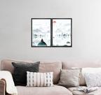 Quadro Decorativo Conjunto de 2 Quadros Paisagem Floresta Nublado Desenho Quadro Decorativo Conjunto de 2 Quadros Paisagem Floresta Nublado Desenho