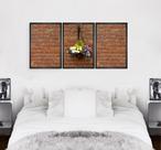 Quadro Decorativo Conjunto de 3 Quadros Vaso de Flores na Parede Quadro Decorativo Conjunto de 3 Quadros Vaso de Flores na Parede
