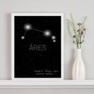 Quadro Decorativo Constelação Signo Áries 45x34cm - com vidro Quadro Decorativo Constelação Signo Áries 45x34cm - com vidro