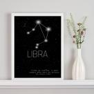 Quadro Decorativo Constelação Signo Libra 45x34cm - com vidro
