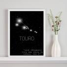Quadro Decorativo Constelação Signo Touro 33x24cm