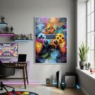 Quadro Decorativo Controle PlayStation-70x50cm Mold Branca Quadro Decorativo Controle PlayStation-70x50cm Mold Branca
