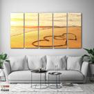 Quadro Decorativo Coração na Areia 140x65