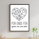 Quadro Decorativo Coração Quero Ser Seu Par 45x34cm