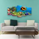 Quadro Decorativo Corais Peixes Oceano Hd 129x61 Quarto Sala