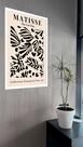 Quadro Decorativo Coral Preto e Bege Matisse - 70x50cm