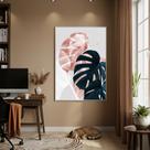 Quadro Decorativo Cores De Monstera 70x50cm Mold Branca