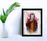 Quadro Decorativo Coringa Smoking Color Sala C/ Vidro 33x25