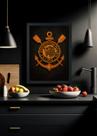 Quadro Decorativo Corinthians arte animada - Com Vidro Tamanho:21cm x 30cm (A4)