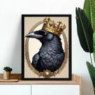 Quadro Decorativo Corvo Rei 33x24cm