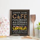 Quadro Decorativo Cozinha Café e Cerveja 22x32cm Moldura Ma