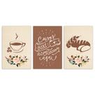 Quadro Decorativo Cozinha Café e Pão Marrom 30x40cm Copa Cantinho Gourmet