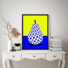 Quadro Decorativo Cozinha Pera Pop Arte 24x18cm - com vidro