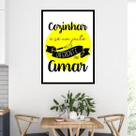 Quadro Decorativo Cozinhar: Um Jeito Diferente de Amar 45x34cm