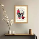 Quadro Decorativo Crânio com Rosas 33x24cm