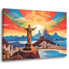 Quadro Decorativo Cristo Redentor Rio De Janeiro 60x40 Sala Quarto Turismo Hostel Hotel Tela Canvas Borda Infinita