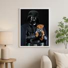 Quadro Decorativo Darth Com Cachorrinho 45x34cm - com vidro