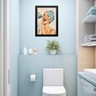 Quadro Decorativo De Banheiro Pin Up Girl 33x24cm - com vidro Quadro Decorativo De Banheiro Pin Up Girl 33x24cm - com vidro