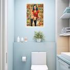 Quadro Decorativo De Banheiro Pin Up Quadrinhos 45x34cm - com vidro Quadro Decorativo De Banheiro Pin Up Quadrinhos 45x34cm - com vidro