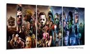 Quadro Decorativo De Terror 120x60 3 peças Cm Em Tecido