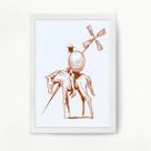 Quadro Decorativo Desenho De DonQuixote 24x18cm - com vidro
