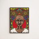 Quadro Decorativo Desenho Gandhi 24x18cm