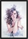 Quadro Decorativo Design Moda Fashion Modelo Ilustração Com Moldura RC013