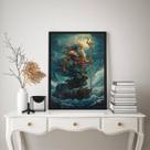 Quadro Decorativo Deus Do Mar- Poseidon 33x24cm Quadro Decorativo Deus Do Mar- Poseidon 33x24cm