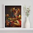 Quadro Decorativo Deus Do Vinho- Dionísio 33x24cm - com vidro