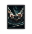 Quadro Decorativo Deus Universo Criador Moldura Preta