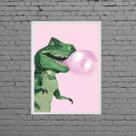Quadro Decorativo Dinossauro Bubble Gum 45x34cm