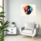 Quadro Decorativo Disco Vinil Aquarela - 50x70cm