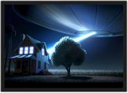 Quadro Decorativo Disco Voador Extraterrestre Ovnis Decorações Com Moldura G02