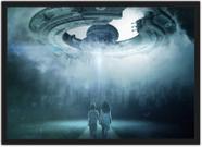 Quadro Decorativo Disco Voador Extraterrestre Ovnis Decorações Com Moldura G05