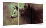 Quadro Decorativo Dois Lobos filme Séries 120x60 3 peças Quadro Decorativo Dois Lobos filme Séries 120x60 3 peças