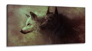 Quadro Decorativo Dois Lobos filme Séries 130x60 em Tecido Canvas