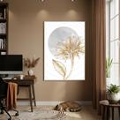 Quadro Decorativo Dourado Delicado 70x50cm Mold Branca