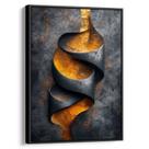 Quadro decorativo Dourado Fluxo de Energia Contorcida - Art Canvas