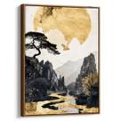 Quadro decorativo Dourado Reflexo do Sol sobre Montanhas - Art Canvas Quadro decorativo Dourado Reflexo do Sol sobre Montanhas - Art Canvas