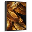 Quadro decorativo Dourado Sussurro de Plumas Radiantes - Art Canvas
