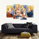 Quadro Decorativo Dragon Ball Sala Mosaico Em Tecido 4 Peças