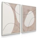 Quadro Decorativo Dupla Abstrato Moderno Casa Sala Grande 70x50 com Moldura