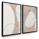 Quadro Decorativo Dupla Arte Abstrato Sala Luxo Quarto Nova com Vidro