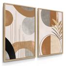Quadro Decorativo Dupla Boho Marrom Sala Decoração 70x50 com Moldura