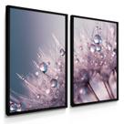 Quadro Decorativo Dupla Flor Dente de Leão Rosé para Sala Quarto com Moldura Quadro Decorativo Dupla Flor Dente de Leão Rosé para Sala Quarto com Moldura