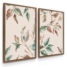 Quadro Decorativo Dupla Galhos Arte Floral Decoração Escritório 70x50 com Moldura