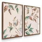 Quadro Decorativo Dupla Galhos Folhas Decoração Casa Nova Moderna 70x50 com Vidro Quadro Decorativo Dupla Galhos Folhas Decoração Casa Nova Moderna 70x50 com Vidro